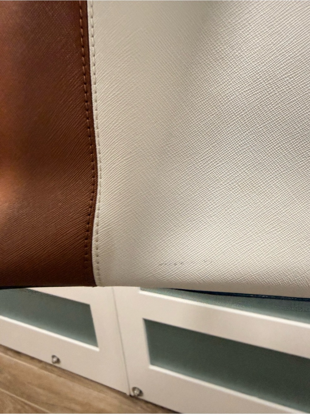 Michael Kors White, Brown & Black Colorblock Tote - Picture 7 of 11